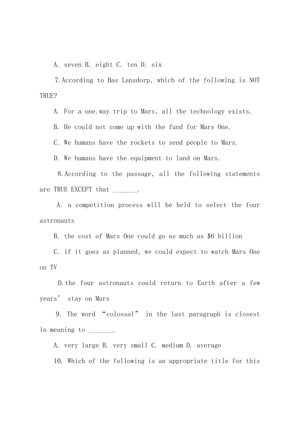 2025年5月北京市成人英语三级真题_第3页