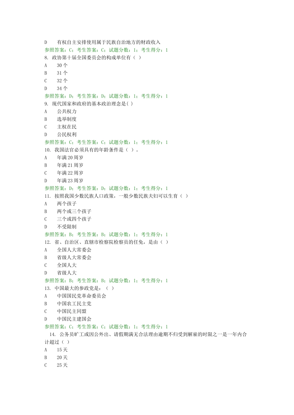 2025年电大当代中国政治制度50个world整理_第2页