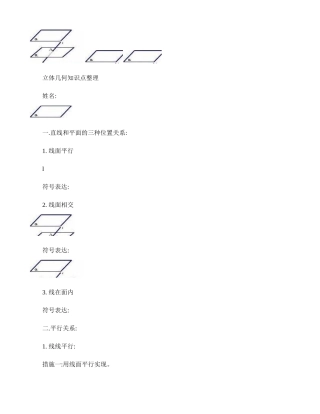 2025年高中立体几何基础知识点全集并茂