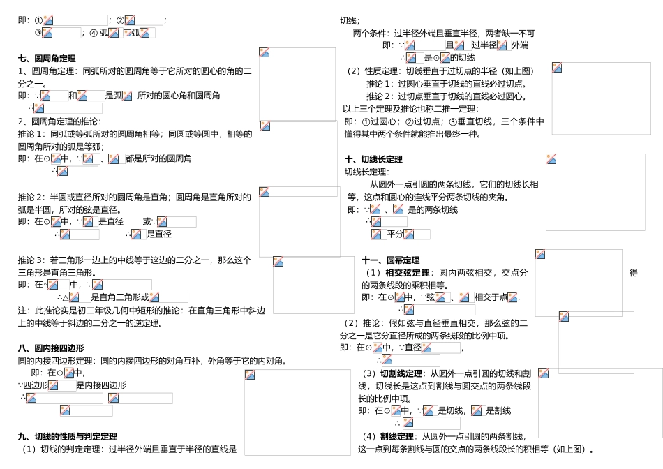 2025年初三《圆》知识点及定理_第2页