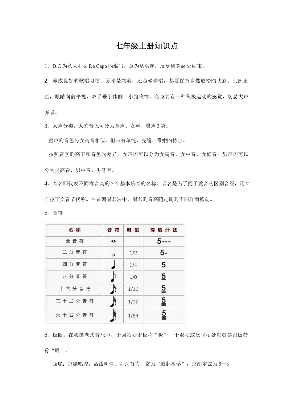 2025年苏少版初中音乐知识点整理_第1页