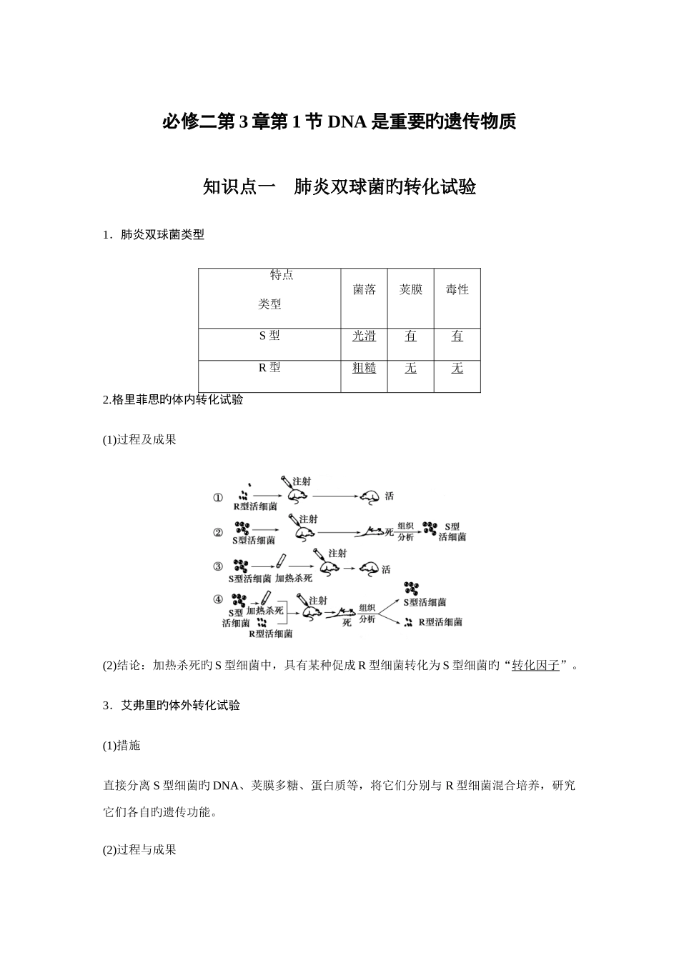 2025年生物必修二DNA是主要的遗传物质知识点知识总结基础梳理_第1页