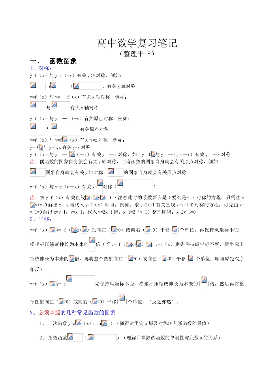2025年高三数学复习资料复习笔记_第1页