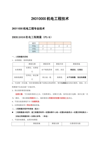 2025年二级建造师机电实务冲刺班重点