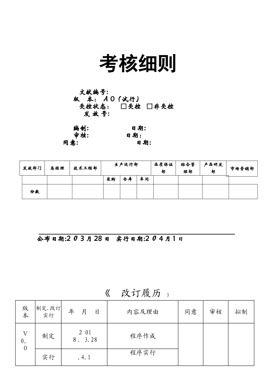 2025年IQC检验员考核细则范本_第1页