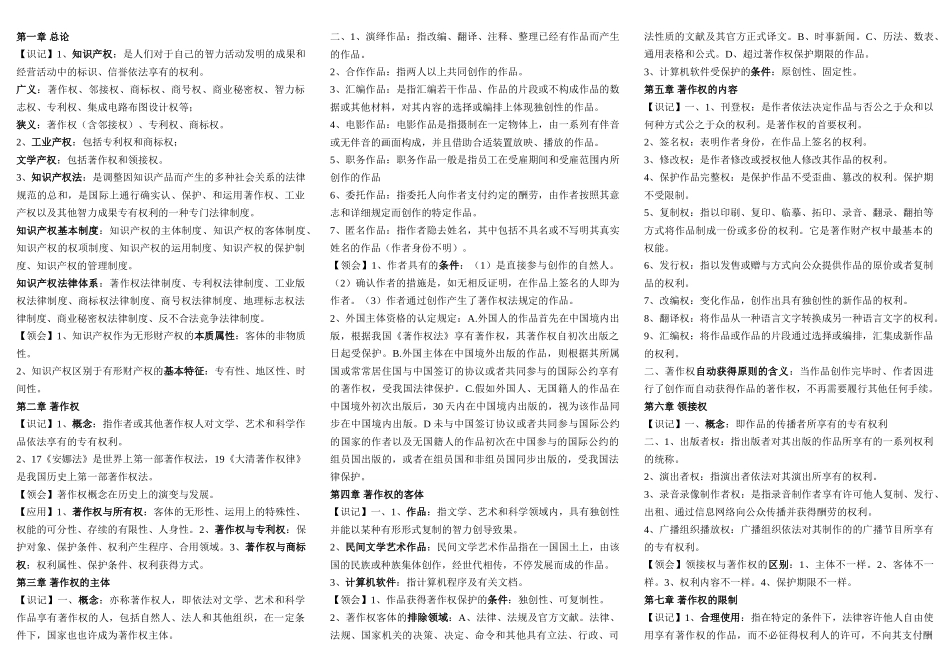 2025年00226知识产权法自考考点_第1页