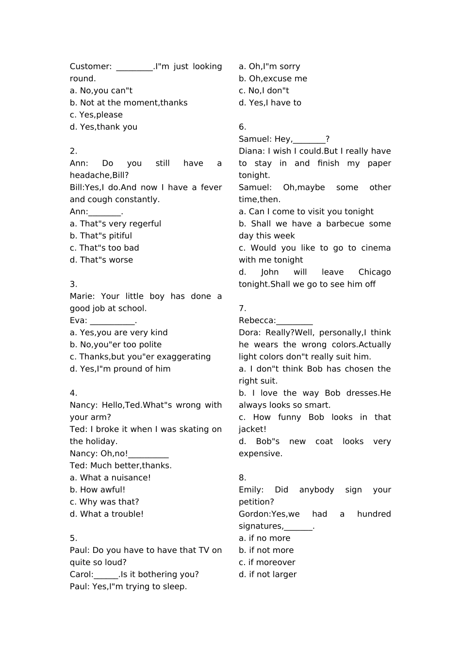 2025年湖南地区学位英语会话技能200题_第3页