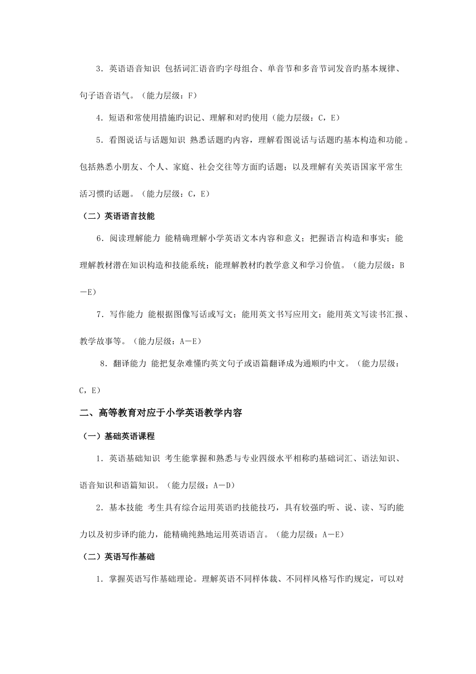 2025年浙江省教师招聘考试小学英语学科考试说明_第3页
