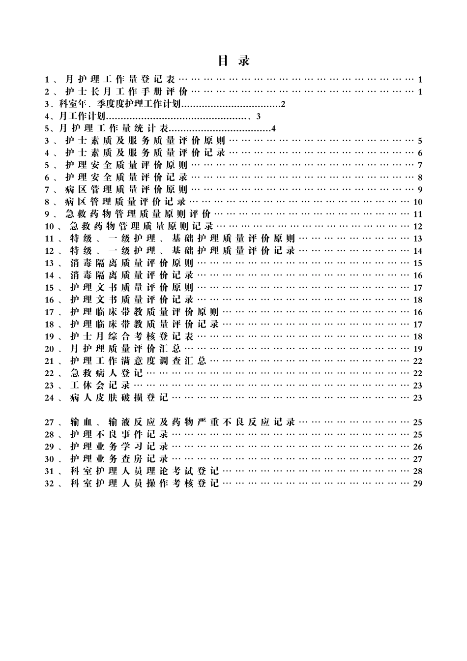 2025年护士长月工作手册全册_第1页