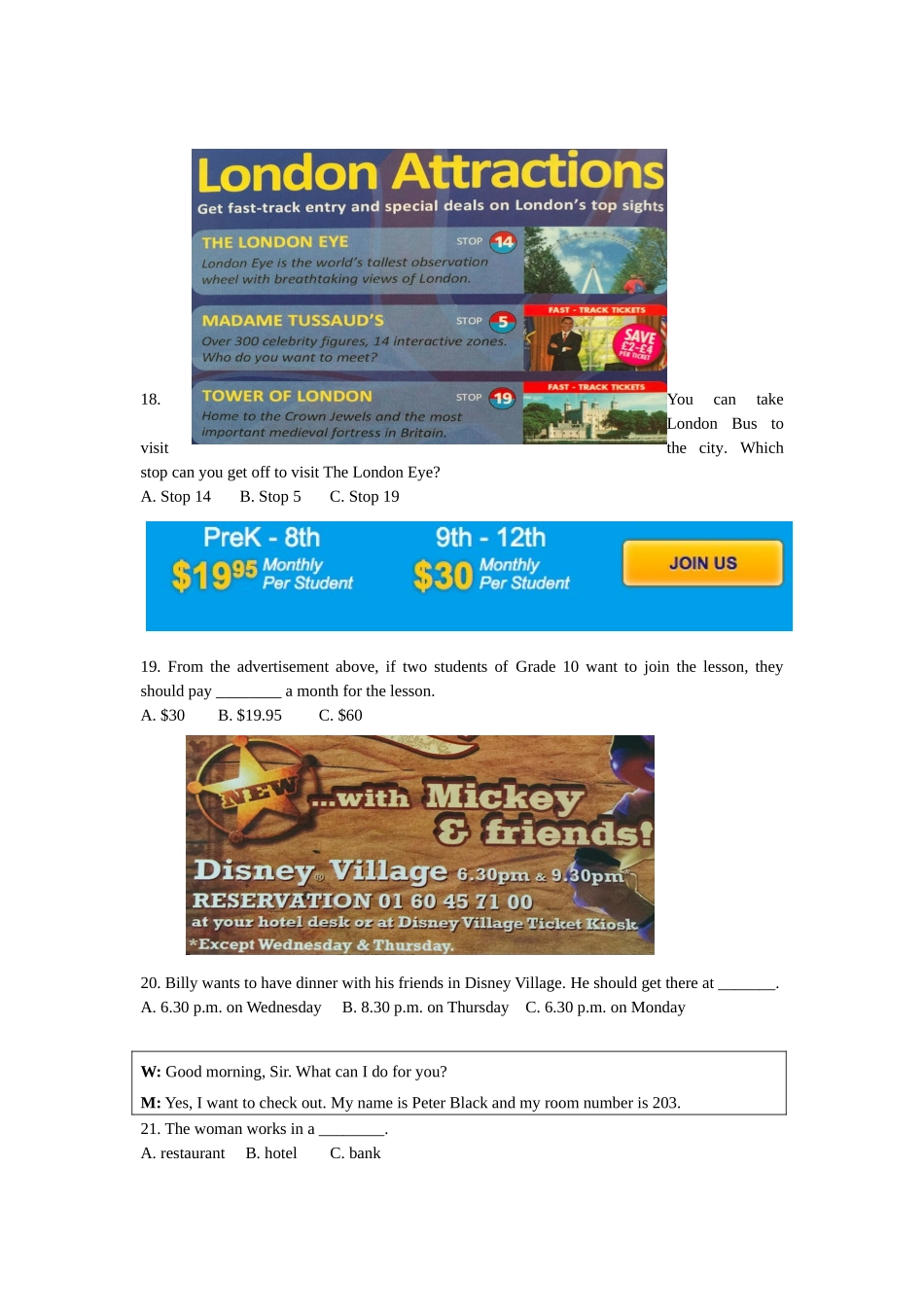 2025年江苏省学业水平测试英语学科模拟试卷_第3页