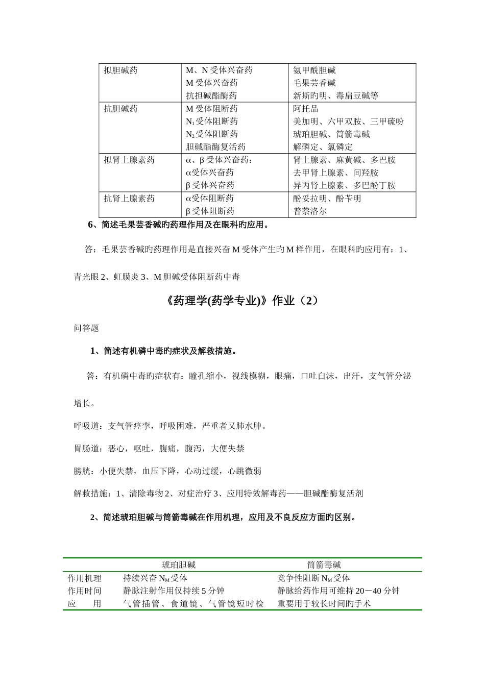 2025年药理学形成性考核作业_第3页