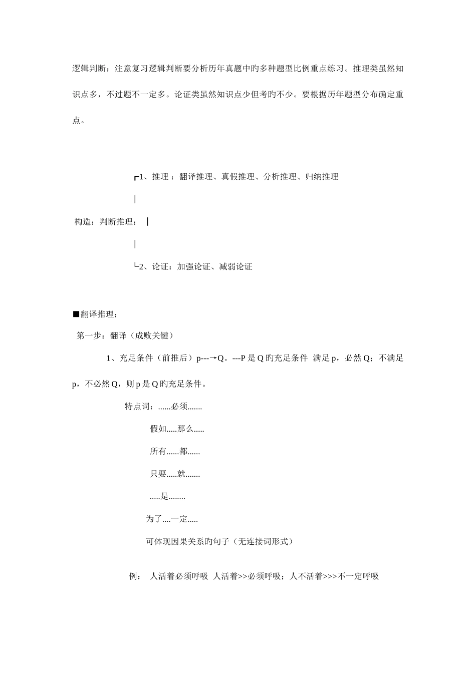 2025年逻辑判断知识点总结_第1页