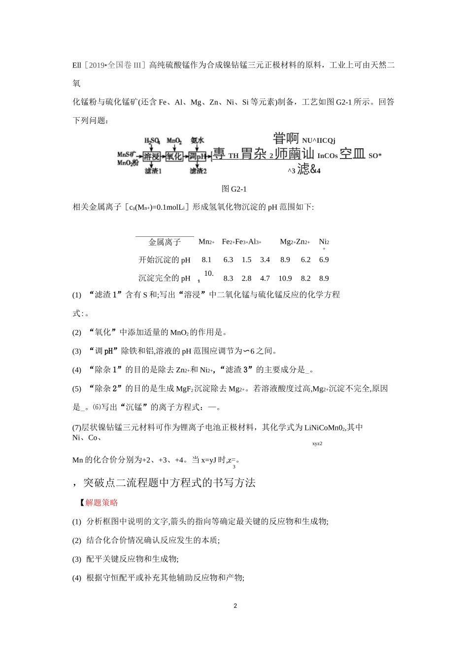 2020年高考化学专题复习  化学工艺流程题_第2页