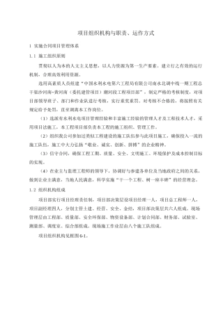 项目组织机构与职责、运作方式
