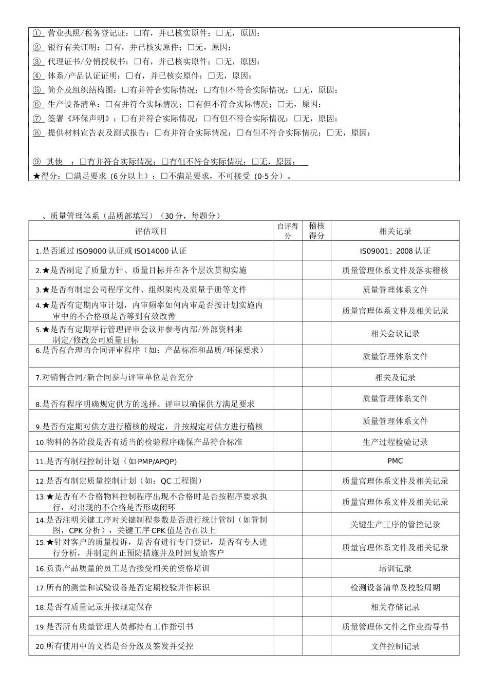 PCB制板供应商评估单_第3页
