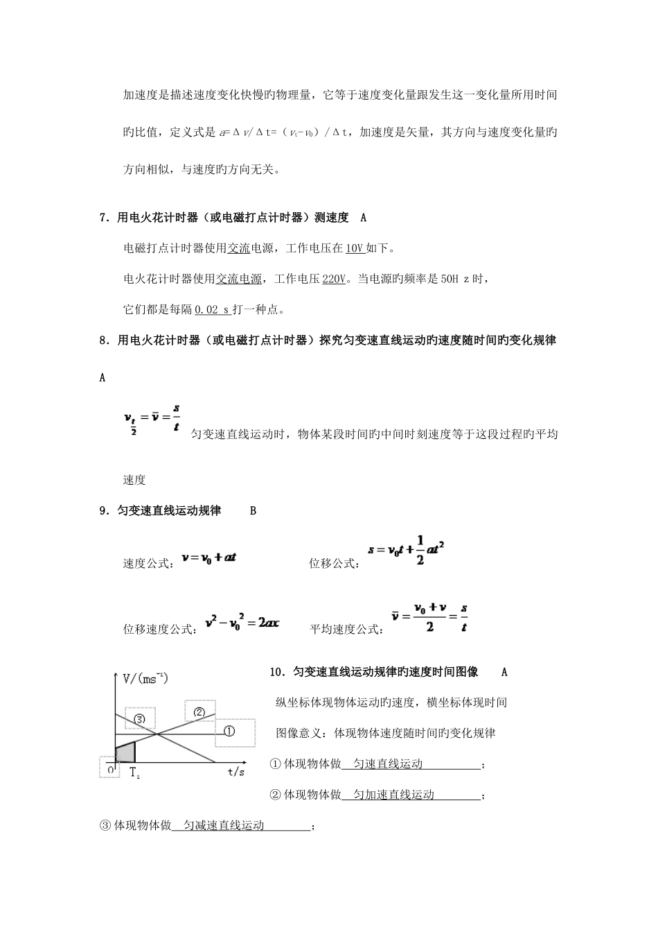 2025年广东高中学业水平测试考纲考点必背物理_第2页