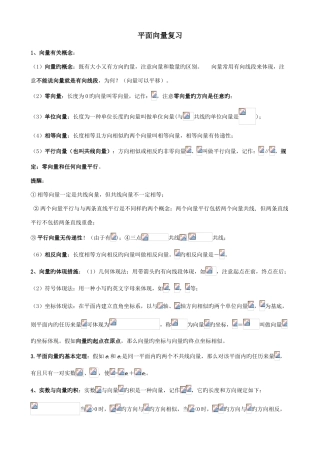 2025年平面向量复习基本知识点及结论总结