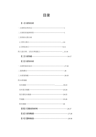 2025年常用装饰材料归纳