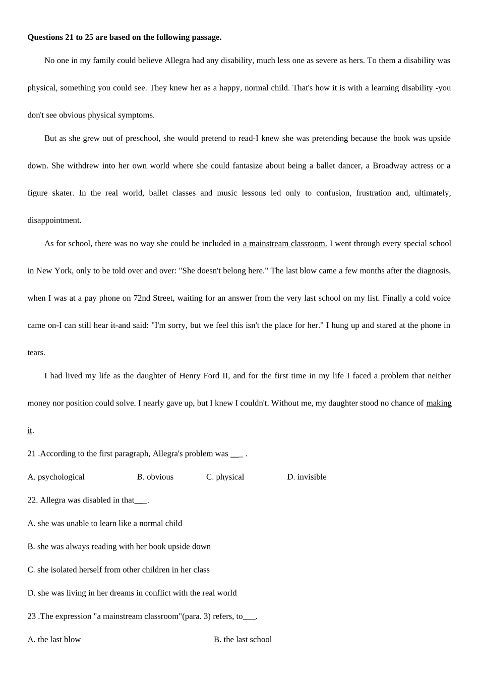 2025年自考英语二00015真题_第3页