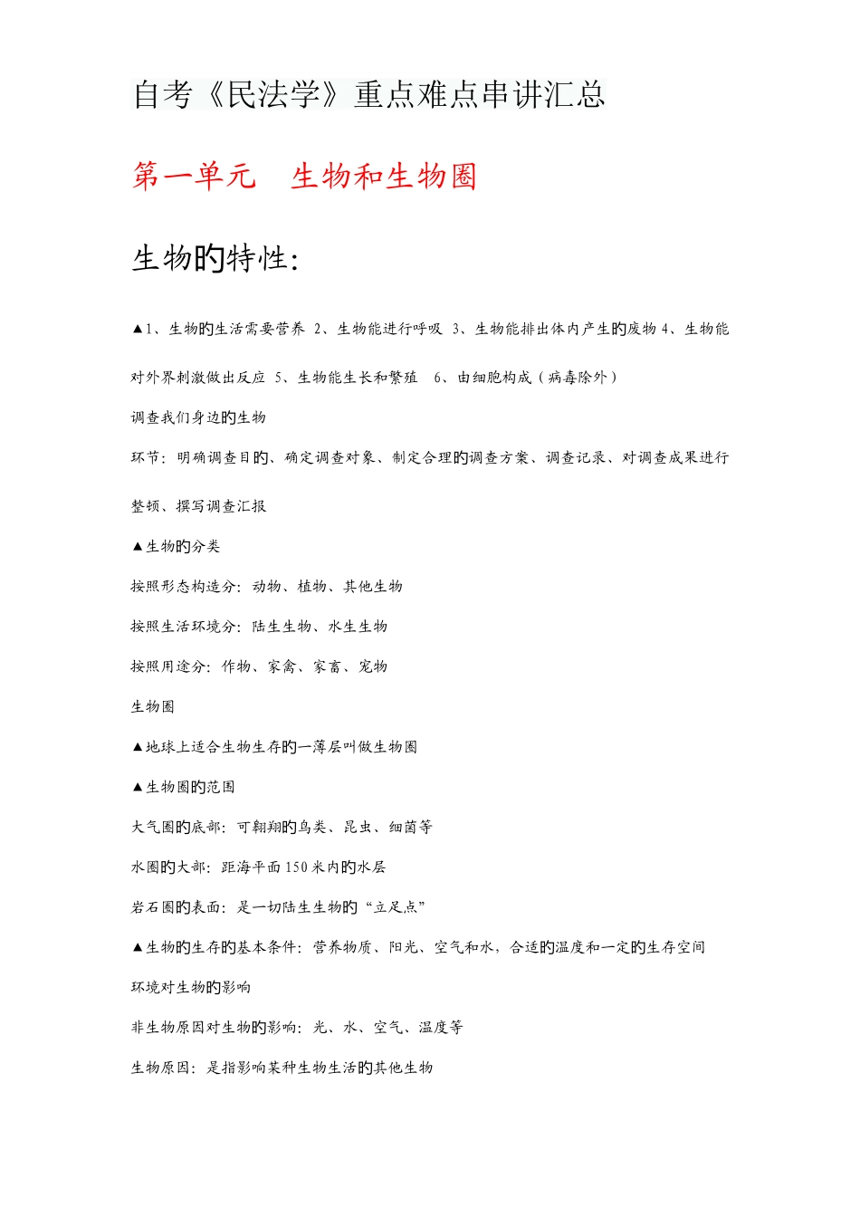 2025年自考民法学重点难点串讲汇总_第1页