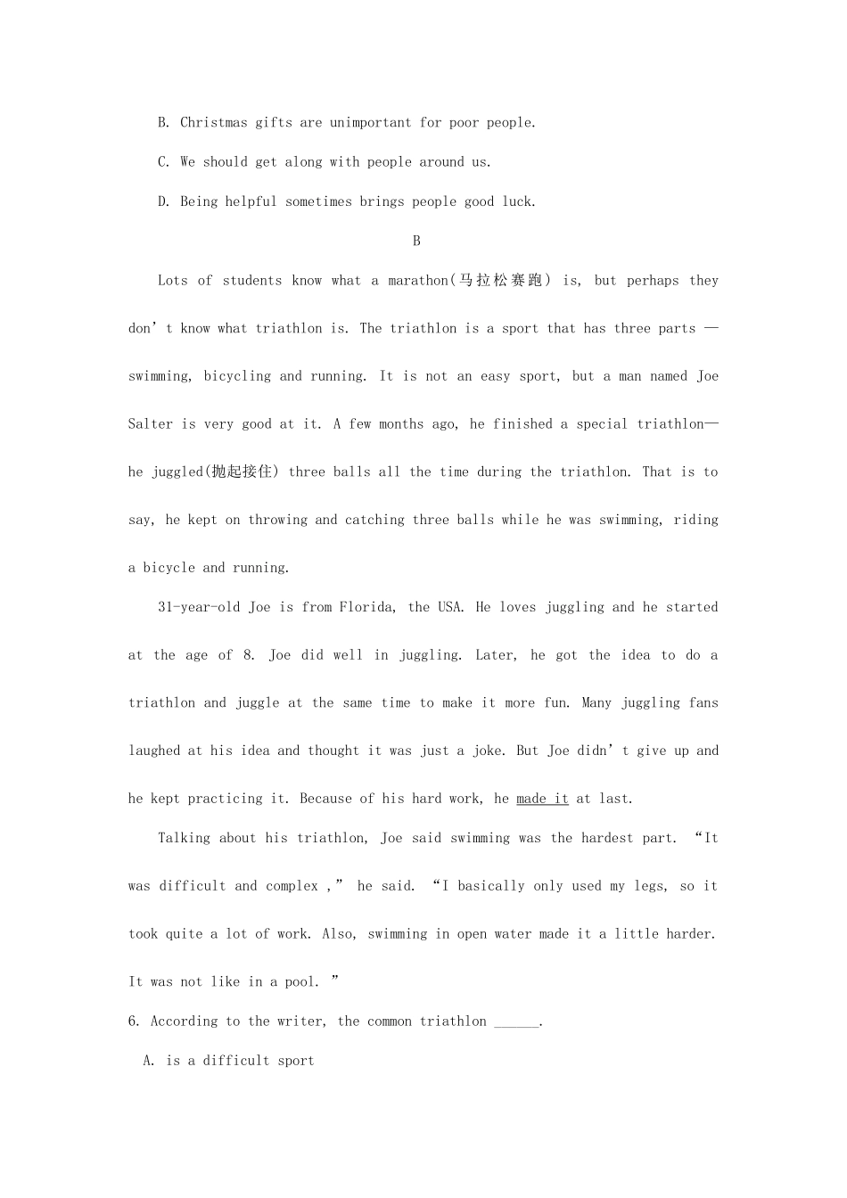 2025年辽宁省普通高中英语学业水平考试模拟试题精_第3页