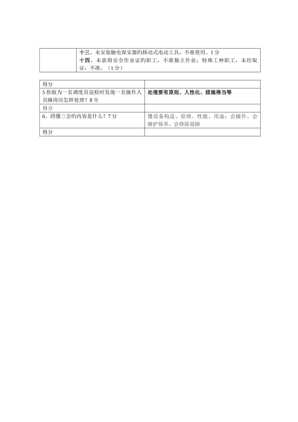 2025年调度员面试评分表_第2页