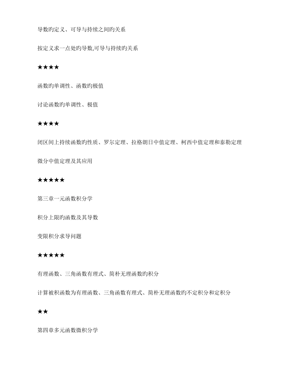 2025年考研数学数学二重要知识点及题型_第2页