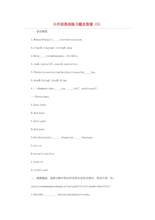 2025年小升初英语练习题北师大版