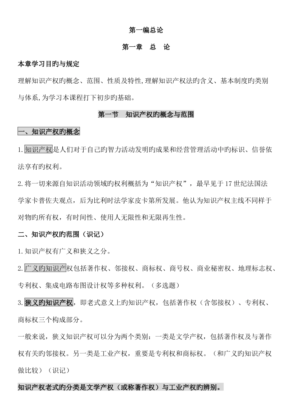 2025年自考知识产权法笔记_第1页