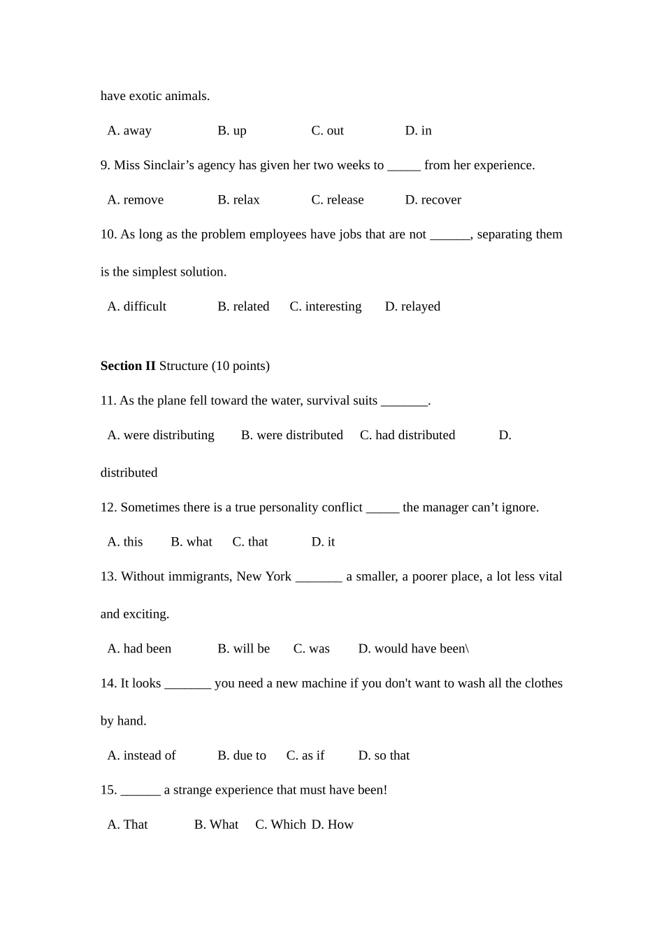 2025年广州广播电视大学东方分校综合英语期末模拟试题_第2页
