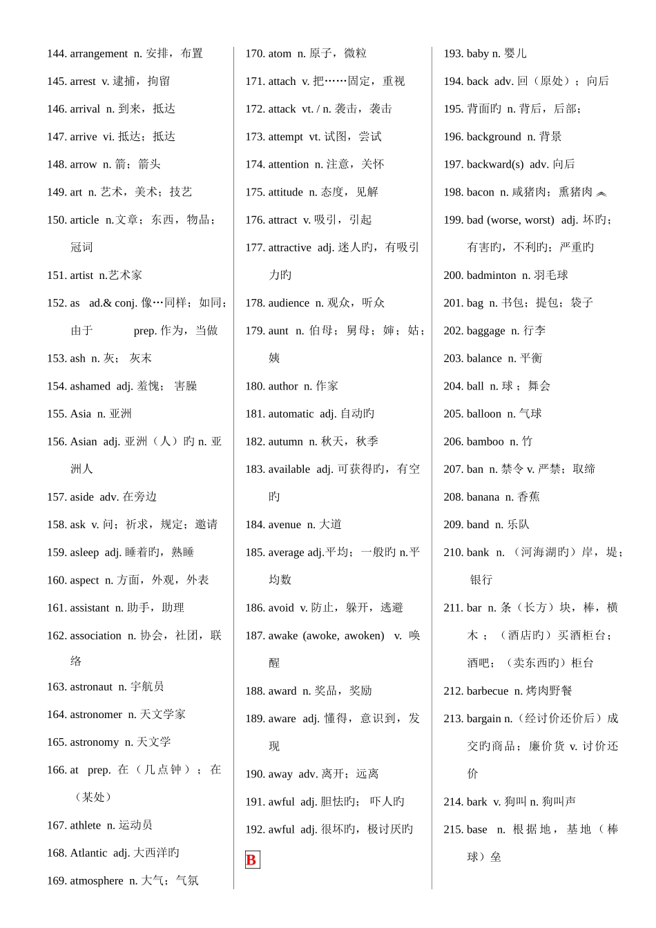 2025年英语学业水平测试会考英语词汇表_第3页