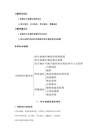 2025年我国四大地理区域知识点
