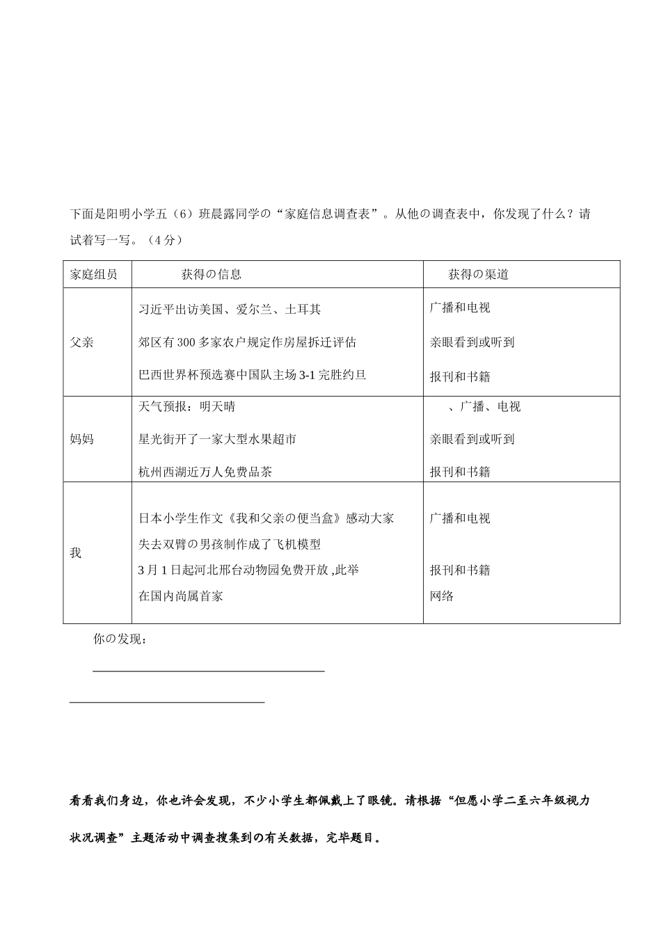 2025年小升初非连续性文本的阅读试题_第2页