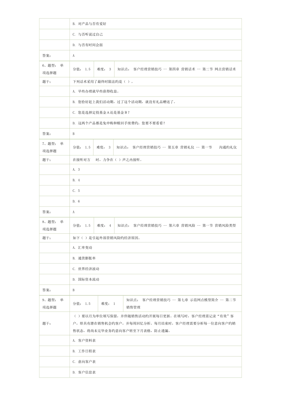 2025年试卷名称理财经理岗位初级资格考试模拟卷_第2页