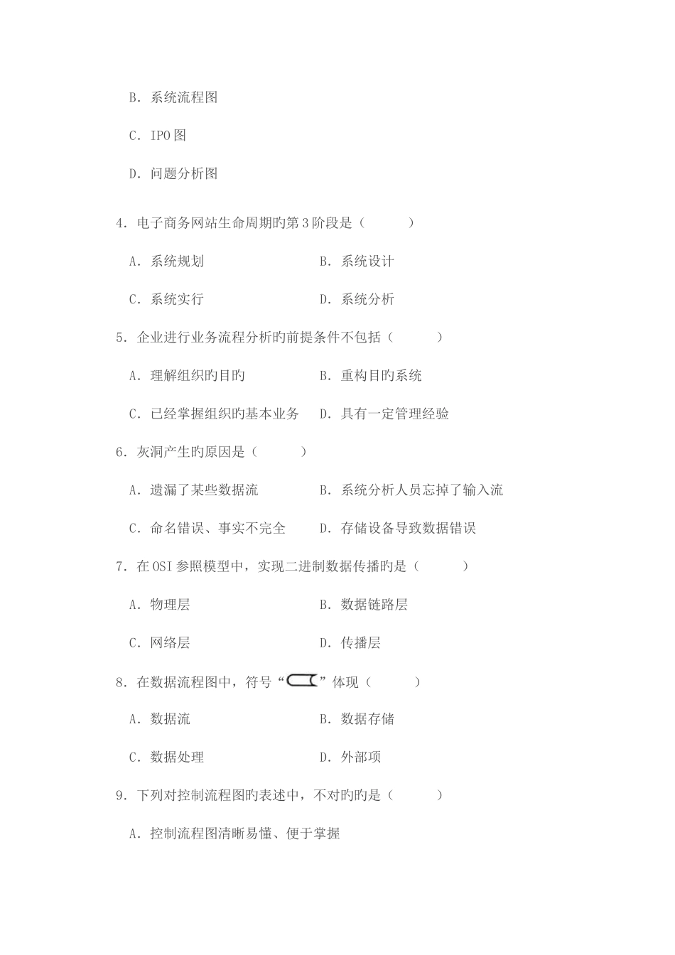2025年自考电子商务网站设计原理试题与答案_第2页