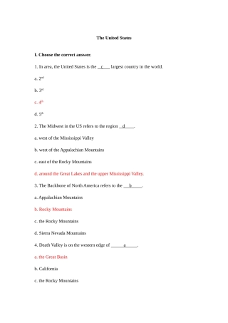 2025年英美概况题库美国部分