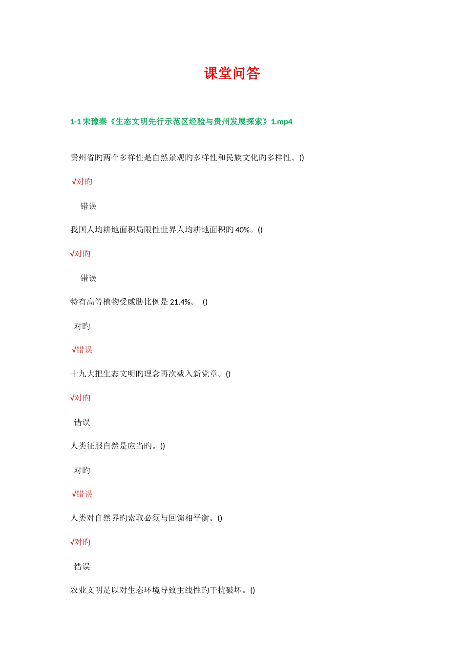 2025年贵州省专业技术人员继续教育问答及答案_第1页