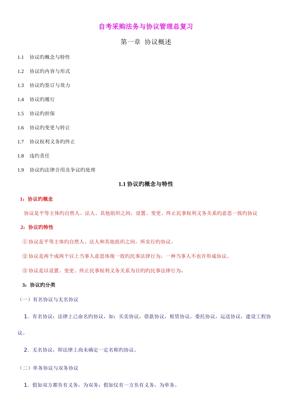 2025年自考采购法务与合同管理总复习_第1页