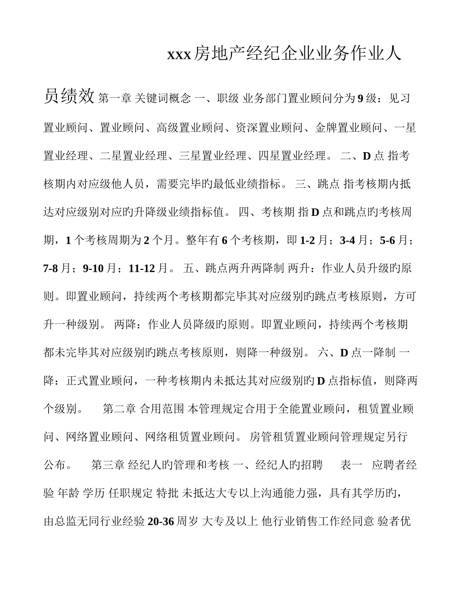 2025年房地产经纪公司经纪人及店经理绩效终版_第1页