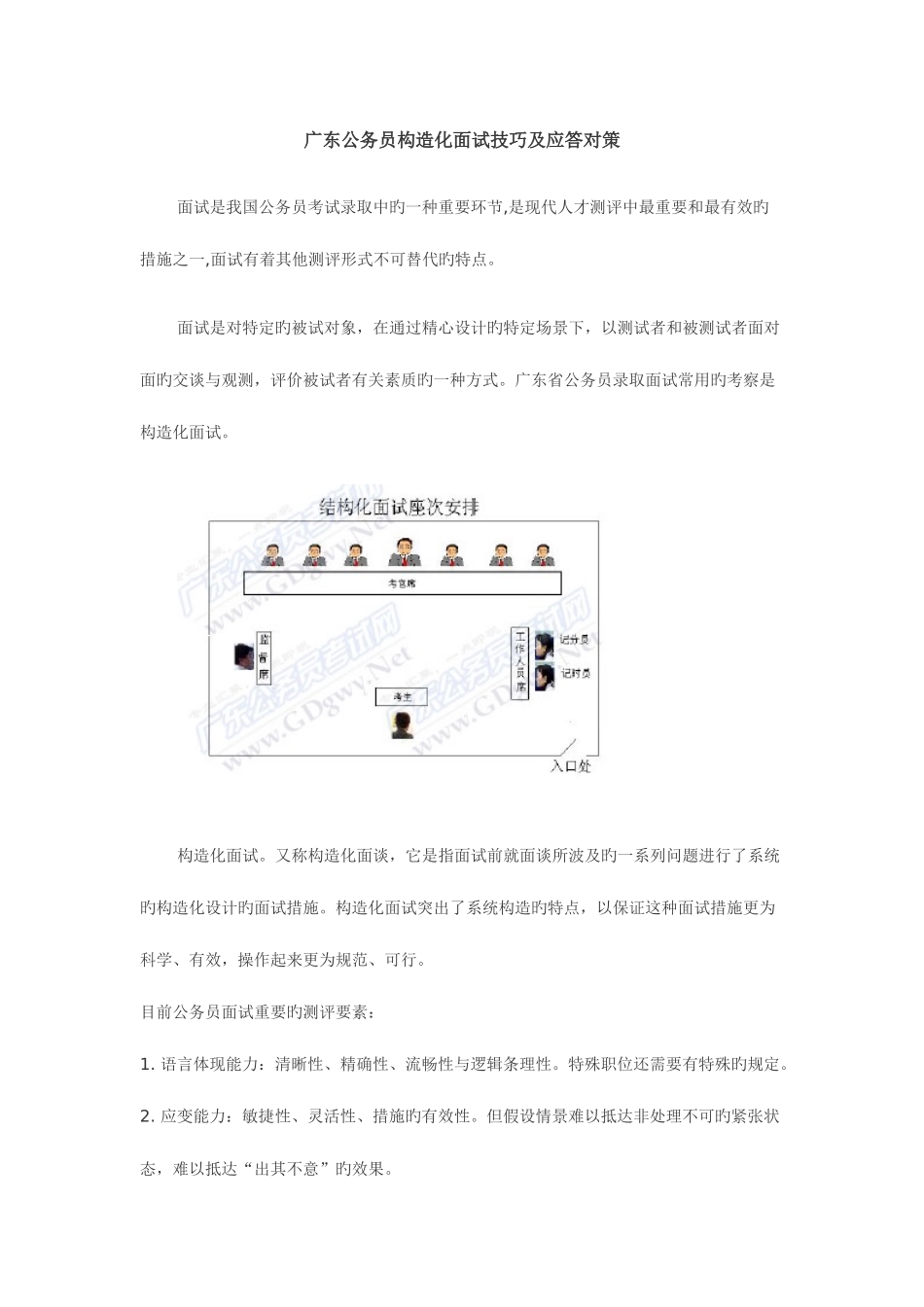 2025年广东公务员结构化面试技巧及应答对策_第1页