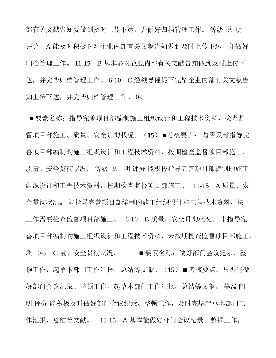 2025年工程部资料员绩效考核表公司_第3页