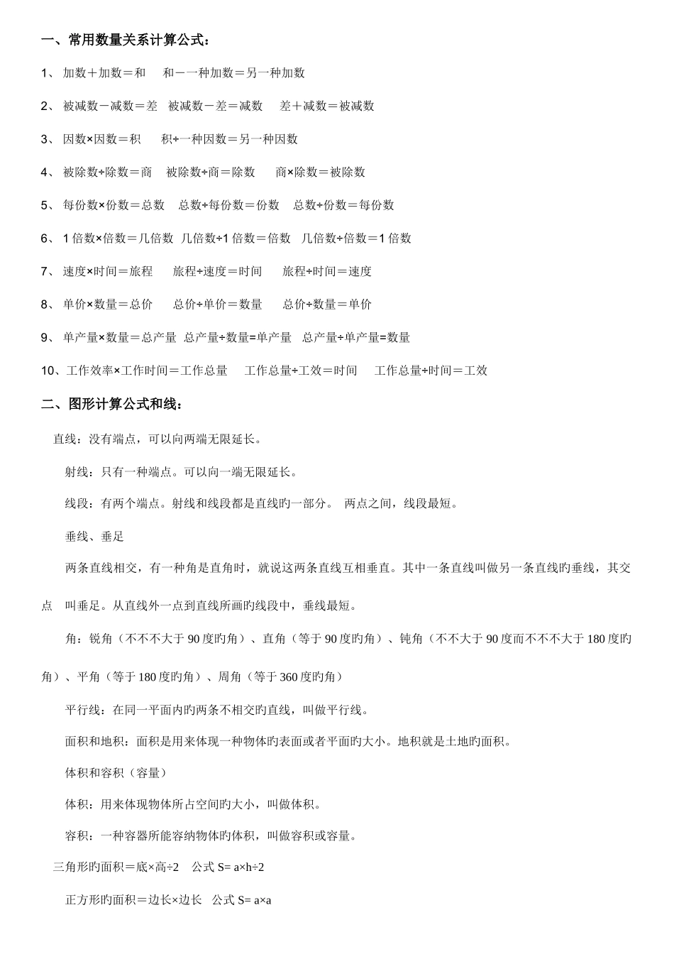 2025年小学数学公式及知识点总结_第1页