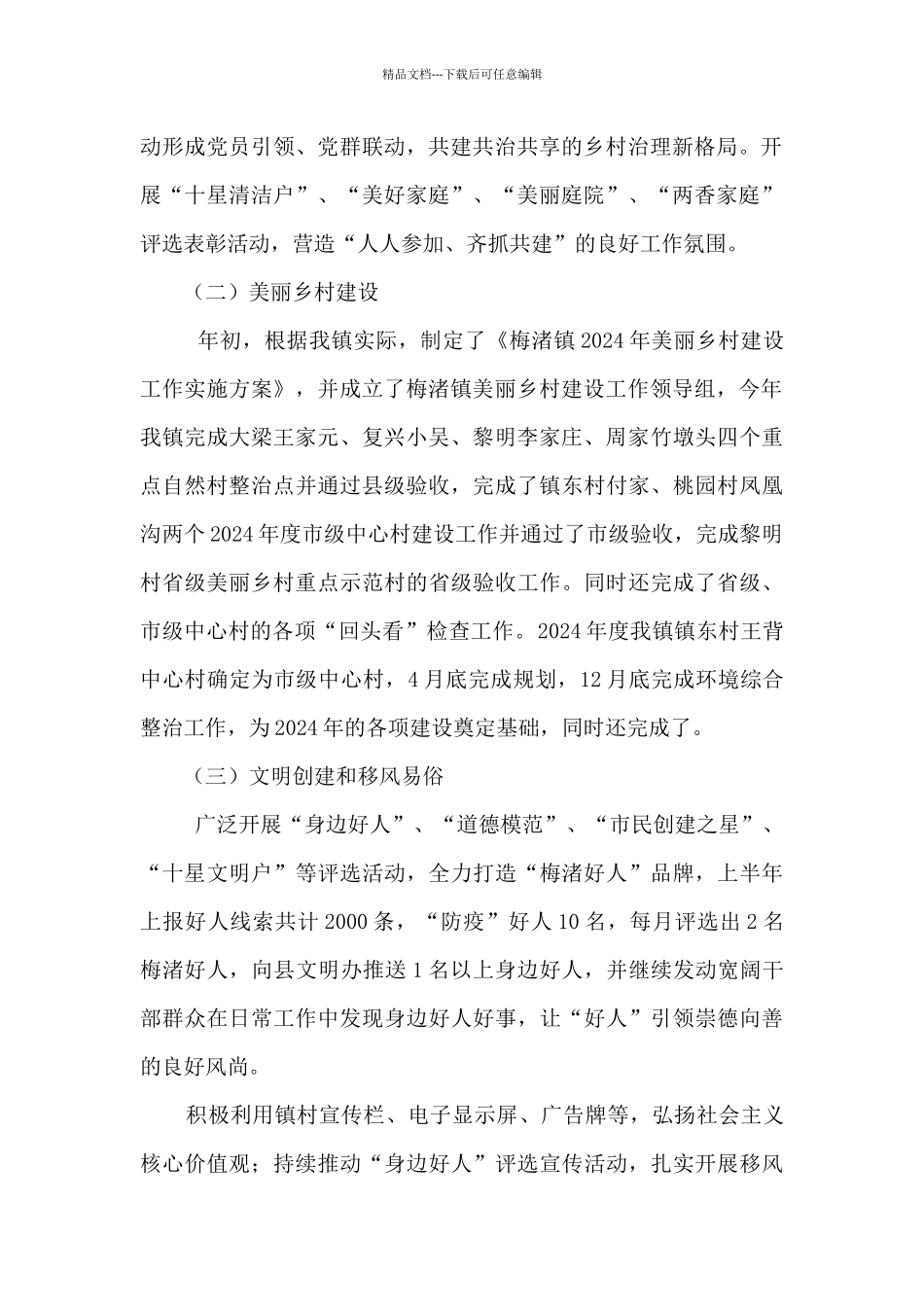 2024年度乡镇美丽乡村建设工作总结_第2页