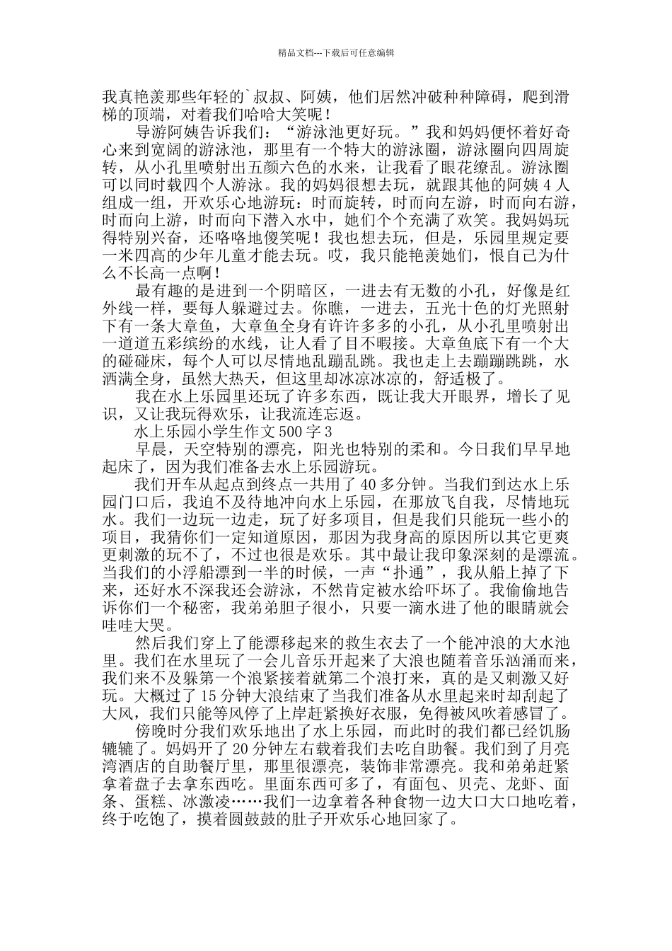 2024年水上乐园的小学生作文500字_第2页