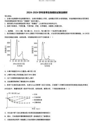 2024年河南省新乡市辉县市第一中学高考生物必刷试卷含解析