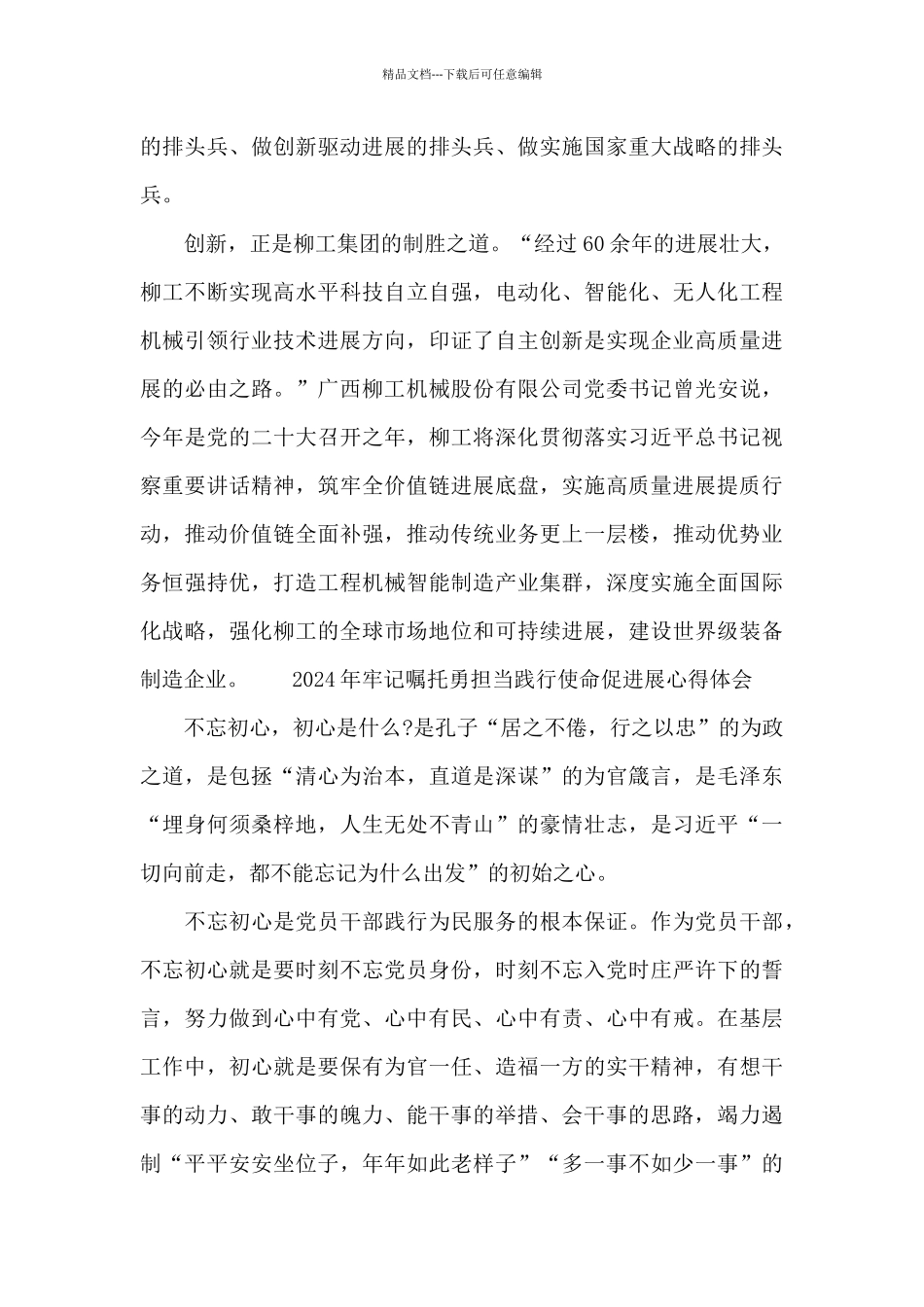 2024年牢记嘱托勇担当践行使命促发展心得体会_第2页