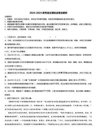 2024年甘肃省兰化一中高考压轴卷语文试卷含解析