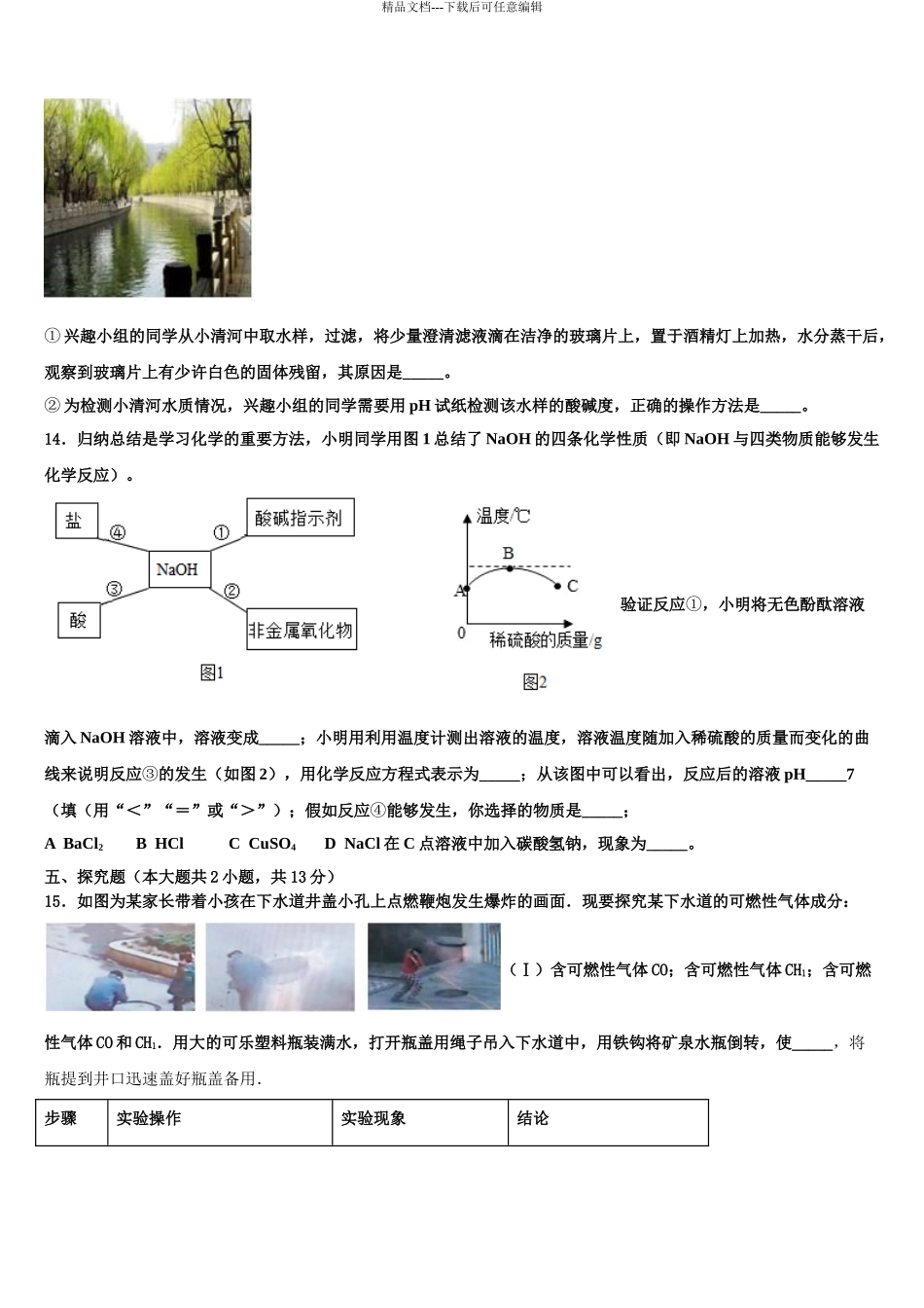 2024年甘肃省庆阳市宁县重点达标名校中考化学最后冲刺浓缩精华卷含解析_第3页