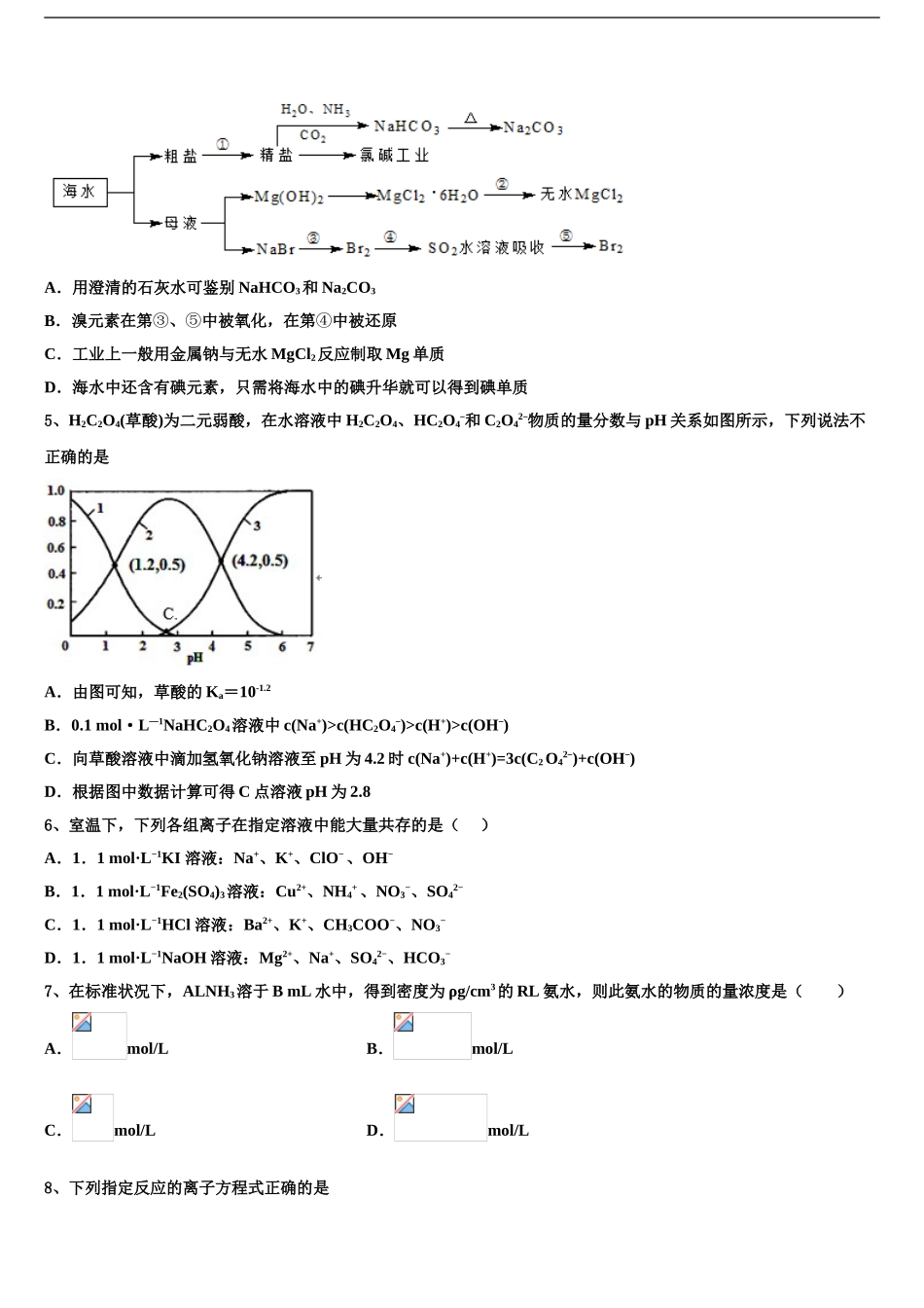 2024年甘肃省武威市古浪县职业技术教育中心高三第二次模拟考试化学试卷含解析_第2页
