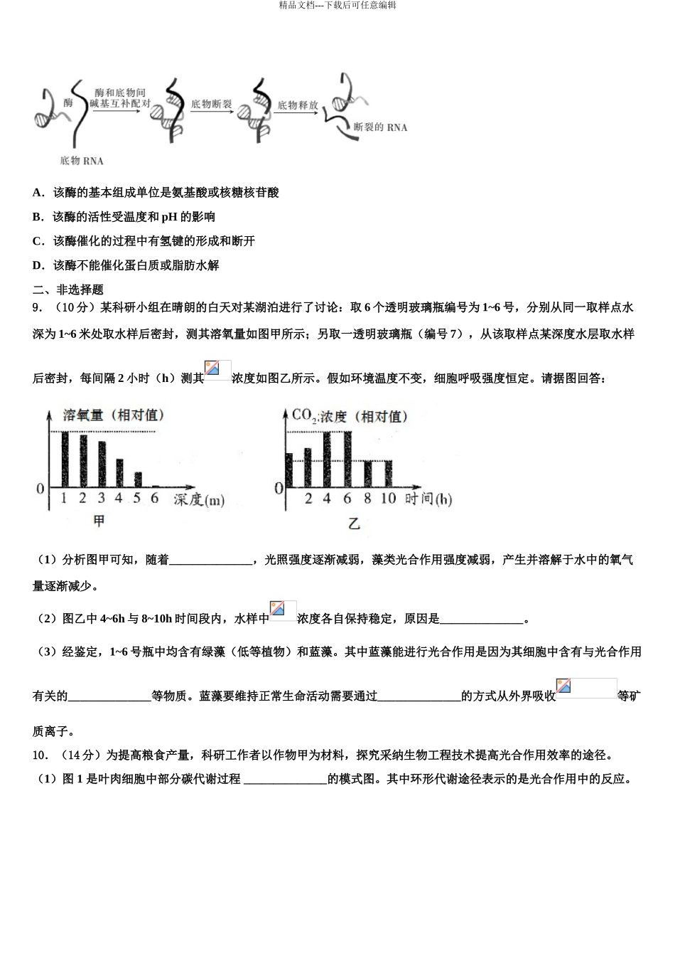 2024年甘肃省河西五市普通高中高三第一次调研测试生物试卷含解析_第3页